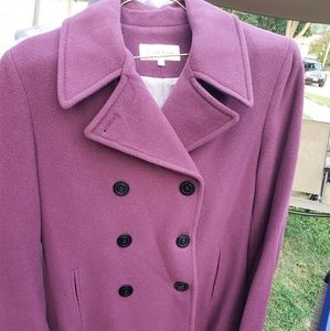 Calvin Klein Sz 12 purple/mauve wool pea coat